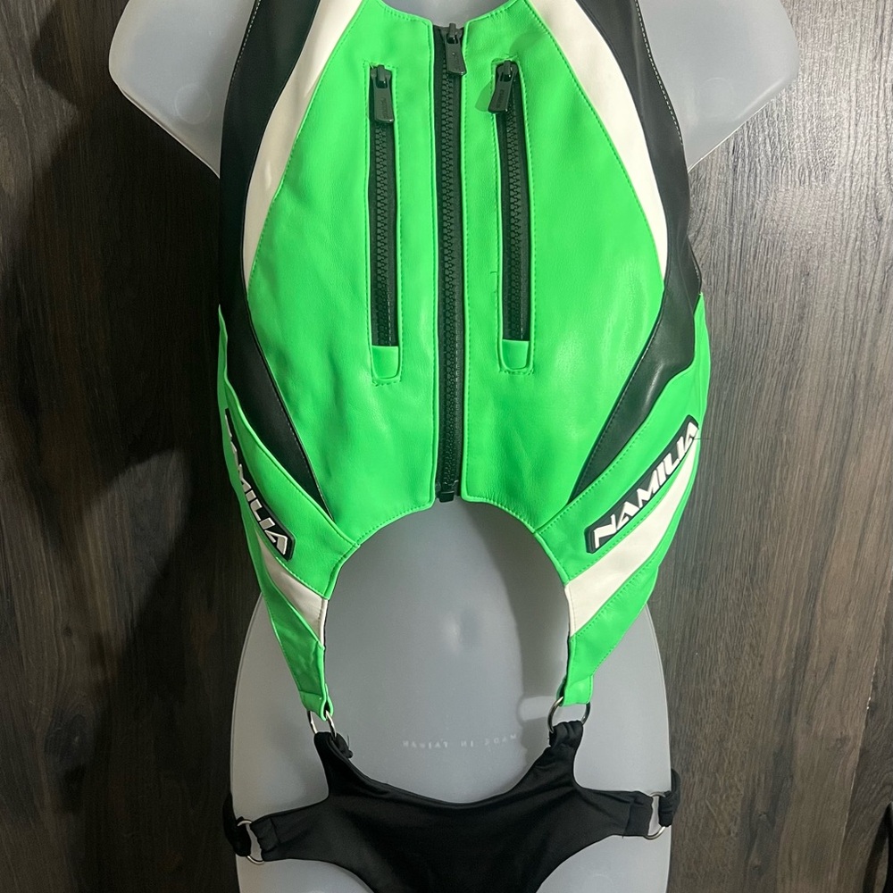 Namila Green and Black Racing Suit
